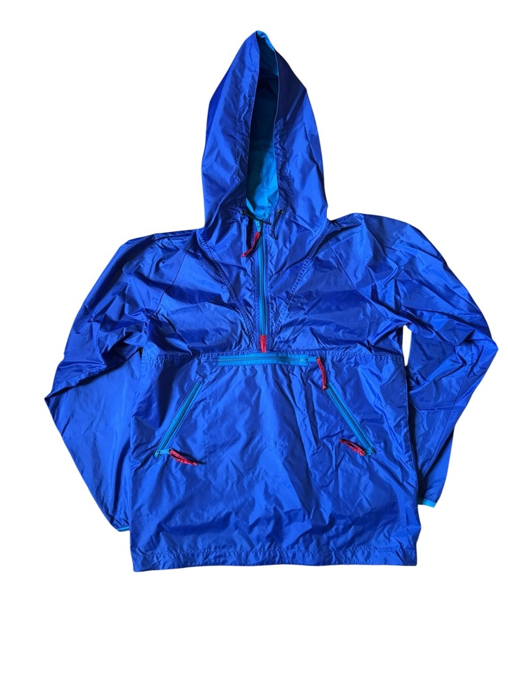 Unisex Vintage Blue and Red Windbreaker